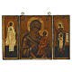 Tríptico Russo antigo de viagem Mãe de Deus Tikhvin século XIX 26x17 cm s1