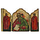 Triptyque de voyage ancien russe Saint Jean l'évangéliste et saints choisis 10x8 cm ouvert XIXe siècle s1