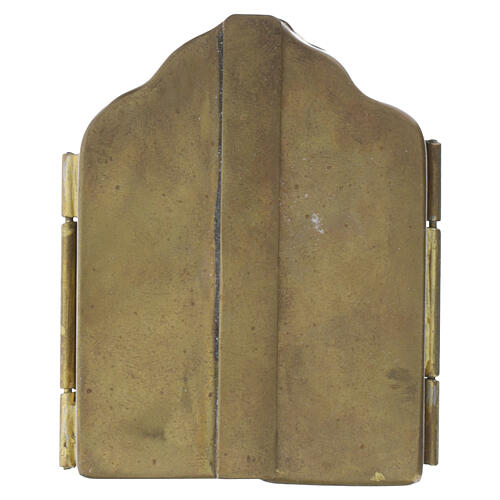 Icona da viaggio antica Russa S Giovanni evangelista santi scelti 13x8 cm aperto XIX secolo 6