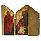Icona da viaggio antica Russa S Giovanni evangelista santi scelti 13x8 cm aperto XIX secolo s4