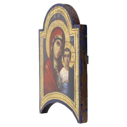 Icona Russa antica Madonna di Kazan XIX secolo 35x23 cm 3
