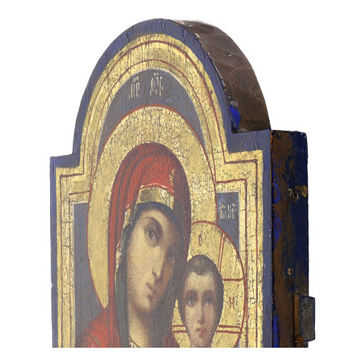 Icona Russa antica Madonna di Kazan XIX secolo 35x23 cm 4