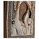 Icona Russa antica Madonna di Kazan con ricamo onorifico perle iris 27x23.5 cm fine XIX secolo s7