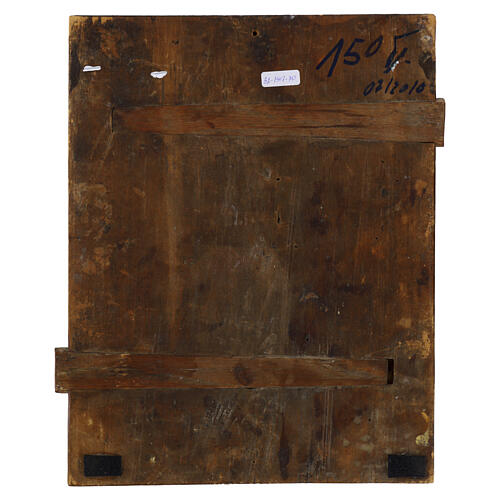 Icona Russa antica Crocifissione Stauroteca XIX secolo 31x25 cm 6
