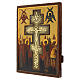 Icona Russa antica Crocifissione Stauroteca XIX secolo 31x25 cm s3