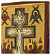 Icona Russa antica Crocifissione Stauroteca XIX secolo 31x25 cm s4