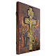 Crocifissione Stauroteca icona Russa antica XIX secolo 38.5x33.3 cm s4