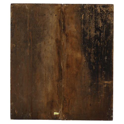 Ancient Russian icon of the Crucifixion, bronze Staurotheke, 18th-19th century, 22x18 in 9