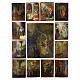 Antique Russian icon of the Twelve Feasts from Uglich, small panels of 6x5 in and central panel of 12x10 in, Descent into Hell s1