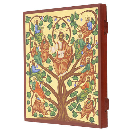 Icona dipinta a mano stile russo Albero della Vita 30x25cm 3