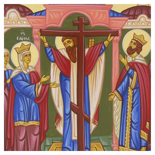 Exaltation of the Cross, Russian-style hand-painted icon, 12x10 in 2