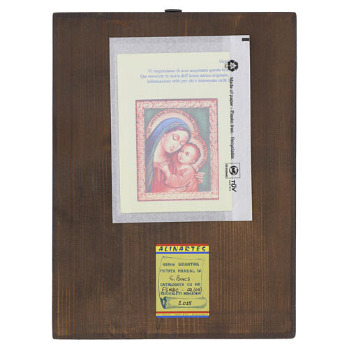 Ícone Roménia Nossa Senhora do Bom Conselho fundo verde pintado 30x25 cm 4