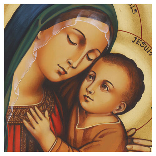 Ícone Roménia Nossa Senhora do Bom Conselho pintado à mão 30x25 cm 2