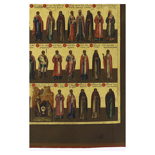 Antique Russian icon, February menologium, 17x15 in, 19th century 5