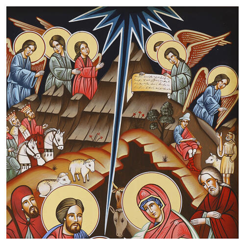 Romanian Nativity icon, 16x12 in, hand painted in Romania 4