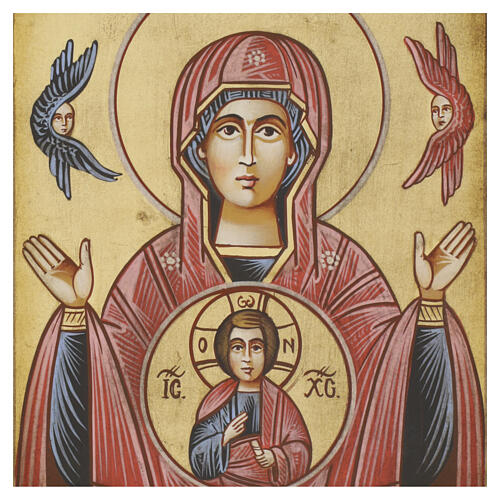 Icono Madre de Dios Vladimirskaja 24x18 cm pintado a mano Rumanía 2