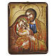 Icône Roumaine peinte Sainte Famille style patiné 18x15 cm s1