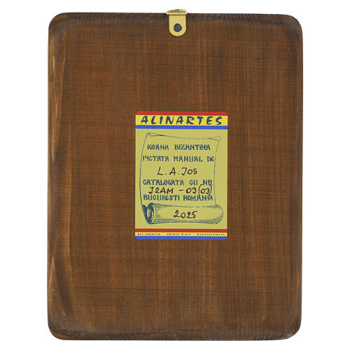 Icona Romania Arcangelo Michele dipinta a mano 18X15 cm stile antichizzato 4