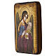 Hand-painted Romanian Archangel Gabriel icon, purple robe, 7x6 in, antiqued style s3