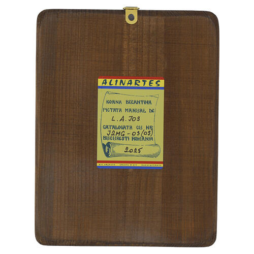 Icono Rumanía pintado Arcángeles Miguel y Gabriel estilo envejecido 18x15 cm 4