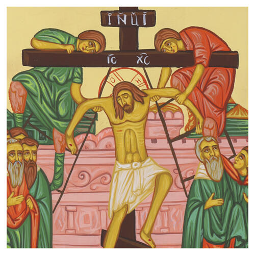 Descendimiento de la Cruz icono estilo ruso 30x25 cm 2