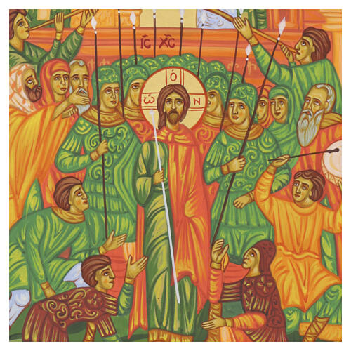 Icono estilo ruso pintado a mano Humillación de Jesús 30x25 cm 2