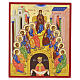 Icono de madera de tilo estilo ruso Pentecostés 30x25 cm s1