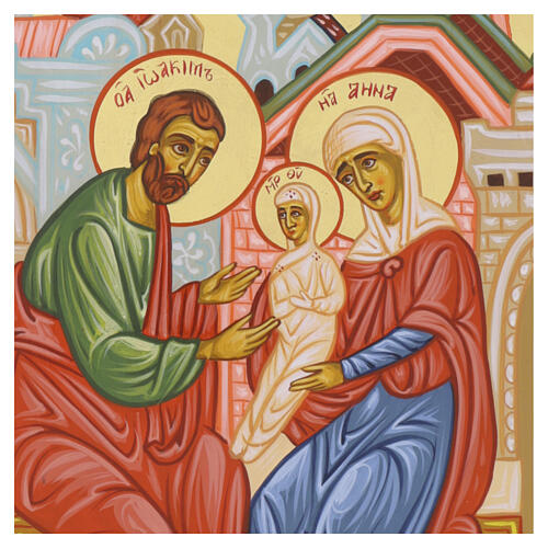 Russian-style Icon of St. Joachim and St. Anne Conception of Mary, 30x25 cm 2