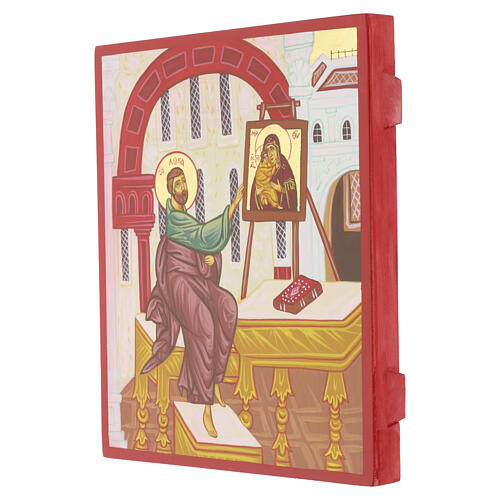 Ícone São Lucas Evangelista estilo russo pintado à mão 30x25 cm 3
