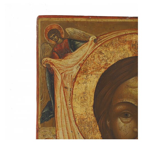 Stara rosyjska ikona Acheropita, XIX w., 36 × 30,5 cm 4