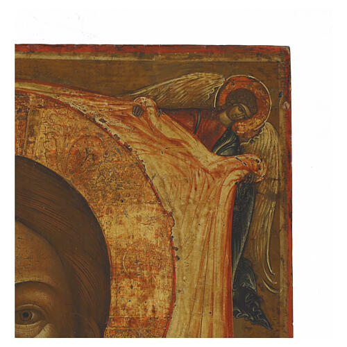 Stara rosyjska ikona Acheropita, XIX w., 36 × 30,5 cm 5