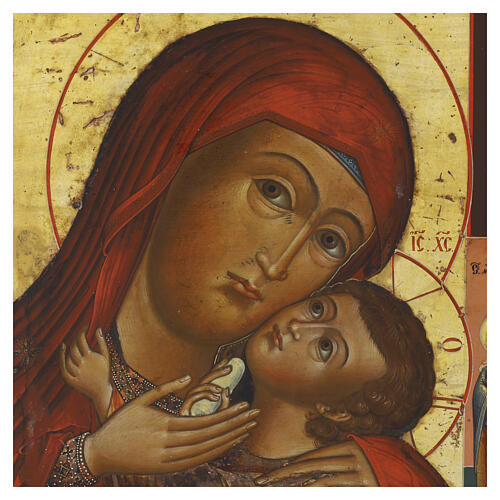 Icona russa antica Madonna di Korsun XIX sec 33x27 cm 2