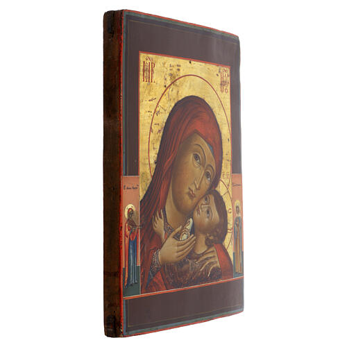 Icona russa antica Madonna di Korsun XIX sec 33x27 cm 5