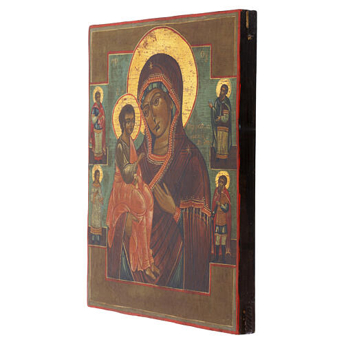 Alte russische Ikone der Gottesmutter von Jerusalem – 27 × 21 cm, zwanzigstes Jahrhundert 3