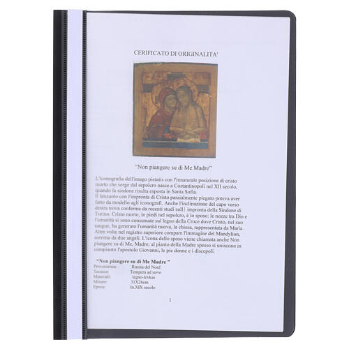 Não chore por mim, ó Mãe ícone russo antigo séc. XIX 31x26 cm 6