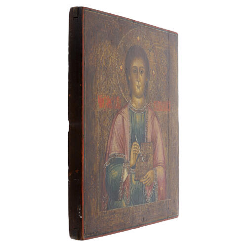 Icono ruso antiguo San Pantaleón siglo XIX 35x30 cm 5