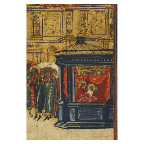 Icône russe XVIIIe siècle Pokrov Protection du voile de la Mère de Dieu 53x44 cm 7