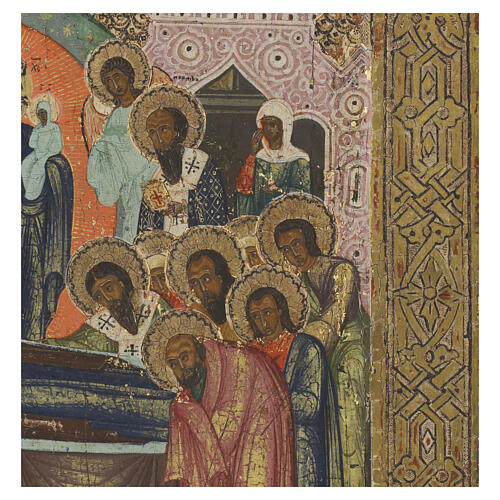 Alte russische Ikone der Entschlafung der Gottesmutter – 35 × 30 cm, neunzehntes Jahrhundert 6