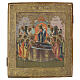Icône russe ancienne Dormition de la Mère de Dieu XIX siècle 35x30 cm s1