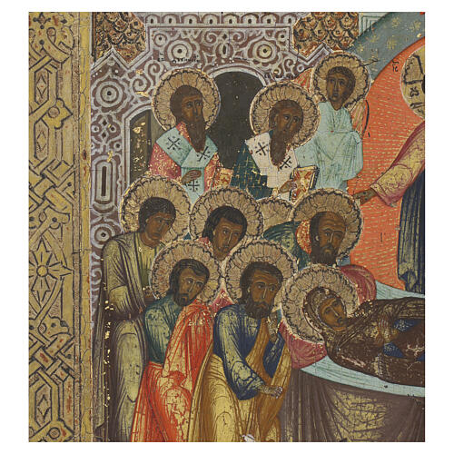 Ancient Russian icon Dormition of Mary 19th century, 35x30 cm 4