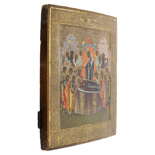 Ancient Russian icon Dormition of Mary 19th century, 35x30 cm 5