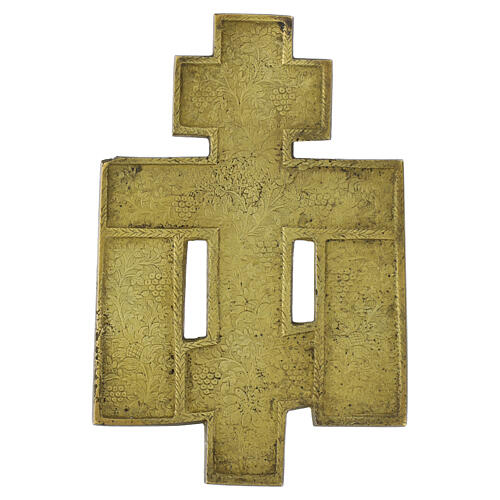 Antique 19th-century Russian Orthodox bronze crucifix, 6x4 in 4