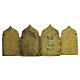Icono ruso de viaje antiguo siglo XVIII de bronce políptico 17 x 39,5 cm s7