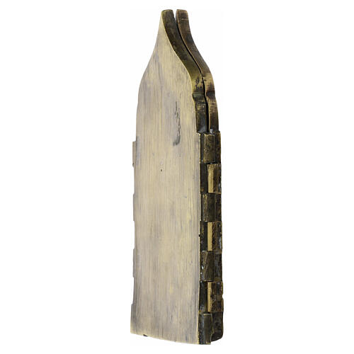 Rosyjska ikona podróżna, antyczny poliptyk z brązu, XVIII w., 17×39,5 cm 6
