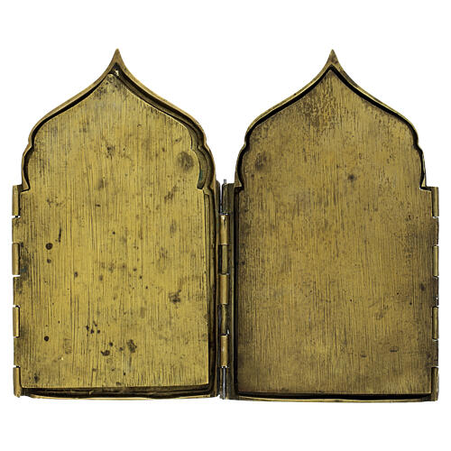 Antique Russian Travel Polyptych in Bronze, 39x17 cm, 18th Century 5