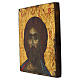 Hand-painted Romanian icon, Face of Jesus, antiqued effect, 12x10 in s3