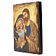 Hand-Painted Romanian Icon of the Holy Family, Antiqued Effect, 30x25 cm, Gilded s3