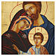 Romanian Byzantine icon of the Holy Family, antiqued effect, 12x10 in, hand-painted s2
