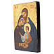 Icône byzantine Roumanie Sainte Famille peinte à la main 30x25 cm effet vieilli s3