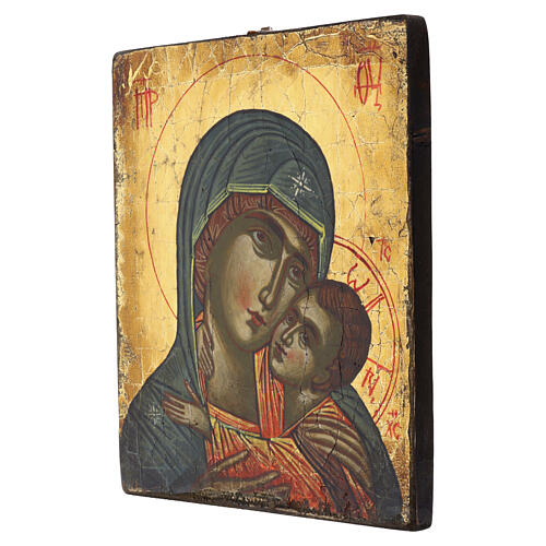 Ícone bizantino Roménia Mãe de Deus Vladimirskaja 30x25 cm pintado 3